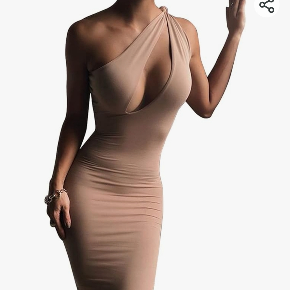 Women's One Shoulder Midi Dress
